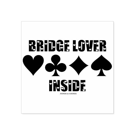Bridge Lover in vier Kaarten Rubberstempel (Afrduk)