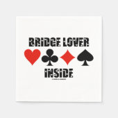 Bridge Lover Inside Four Kaart Suits Humor Servet (Voorkant)