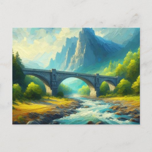 Bridge Mountains River, Briefkaart (Voorkant)