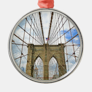Bridge New York Brooklyn City Building Structure Metalen Ornament