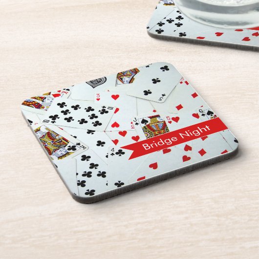 Bridge Night Card Game Cork Onderzetters (Linkerzijde)