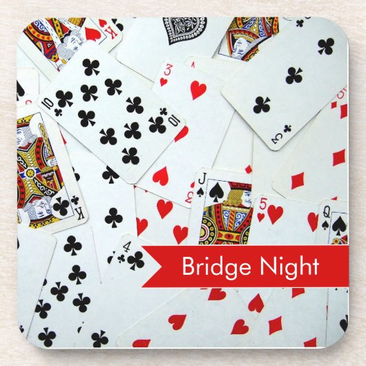 Bridge Night Card Game Cork Onderzetters (Voorkant)