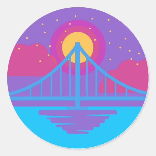 Bridge of Dreams Ronde Sticker (Voorkant)