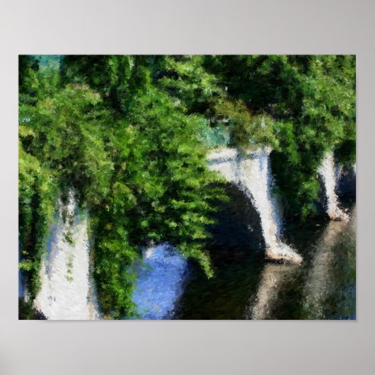 Bridge of Flowers Impressionist Photo Painting Poster (Voorkant)