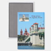 Bridge of Lions St. Augustine, Florida Briefkaart Magneet (Voorkant / Achterkant)