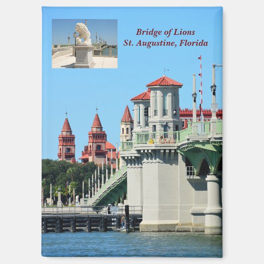 Bridge of Lions St. Augustine, Florida Briefkaart Magneet (Voorkant)