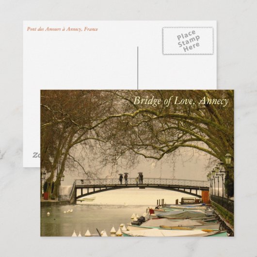 Bridge of Love, Annecy, Frankrijk Briefkaart (Voorkant / Achterkant)