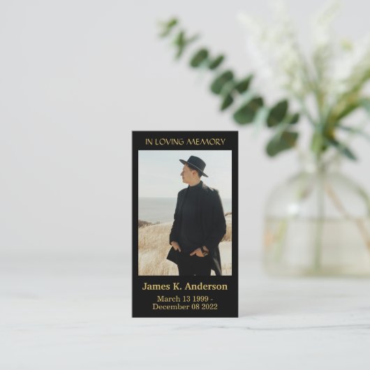 Bridge of Love Black Memorial Prayer Photo Card Visitekaartje (Staand voorkant)