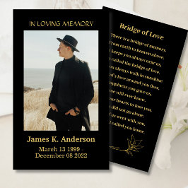 Bridge of Love Black Memorial Prayer Photo Card Visitekaartje