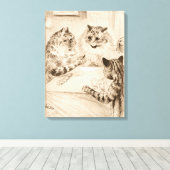 Bridge of Sighs by Louis Wain Canvas Afdruk (Insitu (Houten vloer))