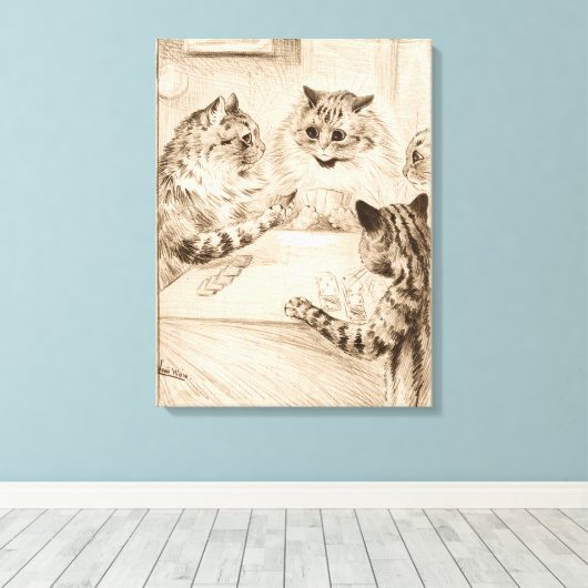 Bridge of Sighs by Louis Wain Canvas Afdruk (Insitu (Houten vloer))