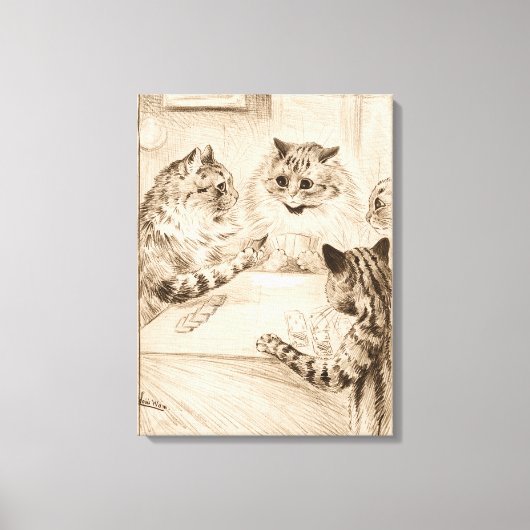 Bridge of Sighs by Louis Wain Canvas Afdruk (Voorkant)