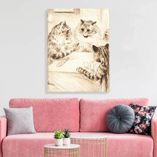 Bridge of Sighs by Louis Wain Canvas Afdruk (Insitu (Woonkamer))