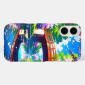 Bridge Over Blossoms – Levendige Anime Spring Case-Mate iPhone Case (Achterkant (horizontaal))