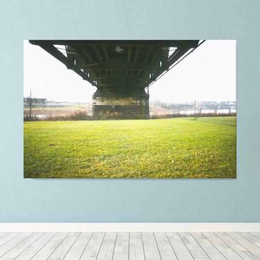 Bridge Over Scioto River Canvas Afdruk (Insitu (Houten vloer))