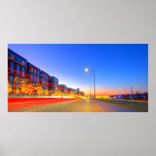 Bridge Park tijdens Kerstmis, Dublin, Ohio Poster (Voorkant)