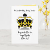 Bridge Partner Verjaardag-Koning van Schoppen Kaart (Gele Bloem)