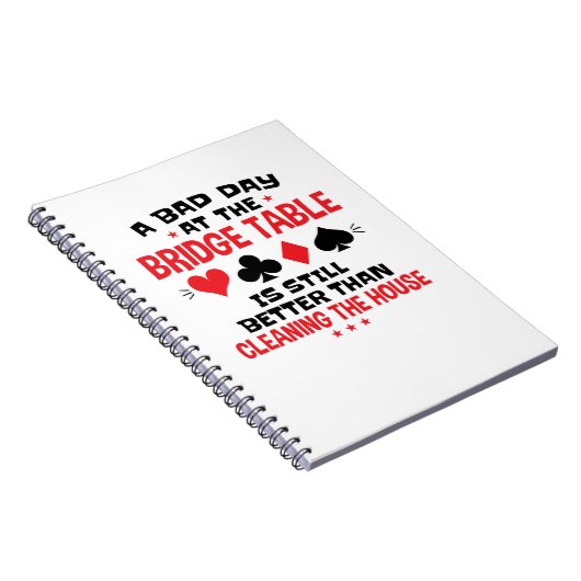 Bridge Player Funny Quote Bad Day aan Bridge Table Notitieboek (Rechterzijde)
