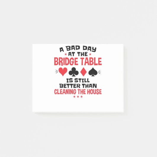 Bridge Player Funny Quote Bad Day aan Bridge Table Post-it® Notes (Voorkant)