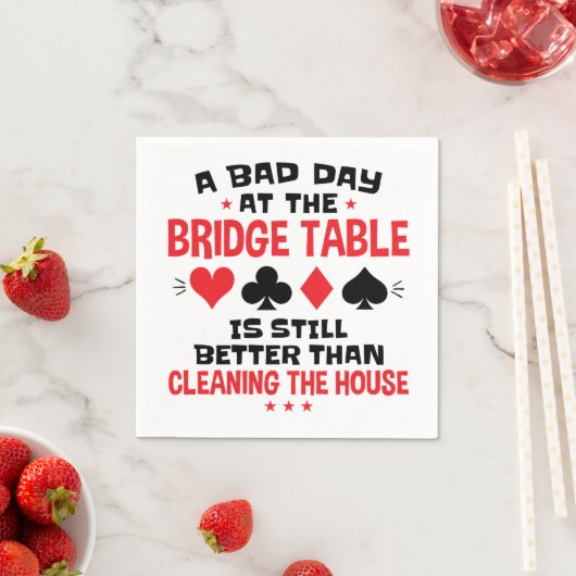 Bridge Player Funny Quote Bad Day aan Bridge Table Servet (Insitu)