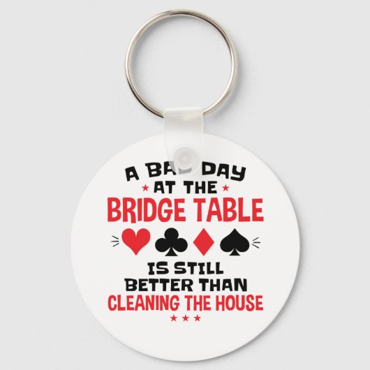 Bridge Player Funny Quote Bad Day aan Bridge Table Sleutelhanger (Voorkant)