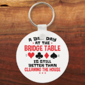 Bridge Player Funny Quote Bad Day aan Bridge Table Sleutelhanger (Voorkant)