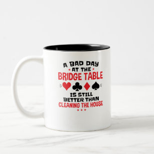 Bridge Player Funny Quote Bad Day aan Bridge Table Tweekleurige Koffiemok