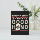 Bridge Player Joke Partner Goede Hand Briefkaart (Staand voorkant)