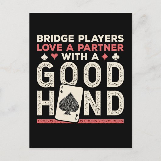 Bridge Player Joke Partner Goede Hand Briefkaart (Voorkant)