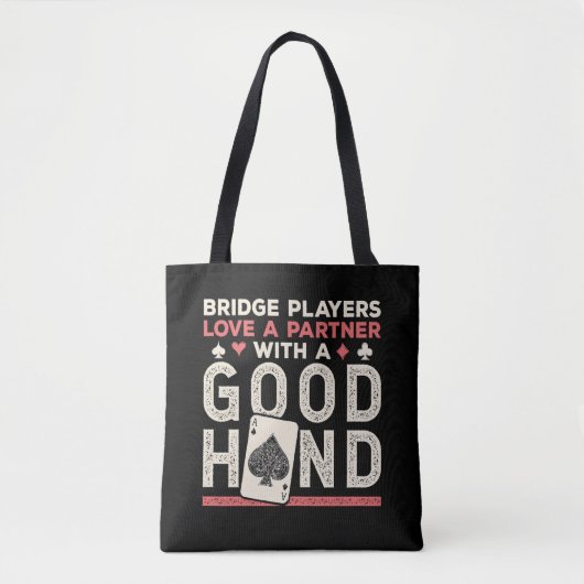 Bridge Player Joke Partner Goede Hand Tote Bag (Voorkant)