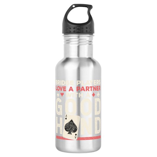 Bridge Player Joke Partner Goede Hand Waterfles (Voorkant)