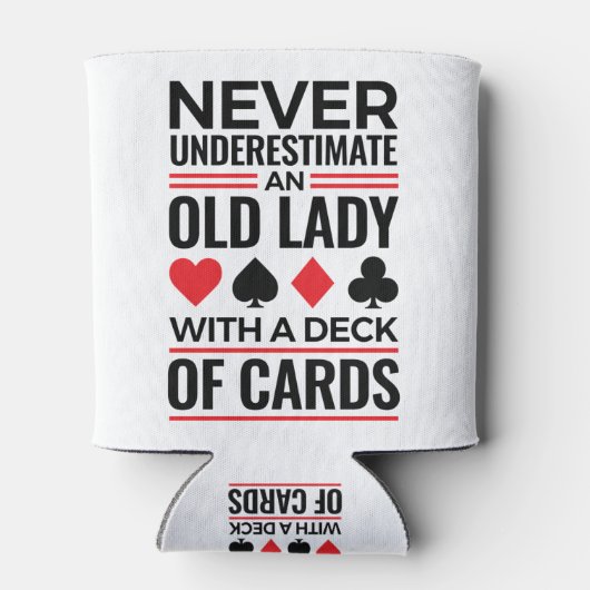 Bridge Player onderschat nooit oude Lady-kaarten Blikjeskoeler (Achterkant)