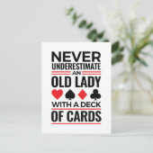 Bridge Player onderschat nooit oude Lady-kaarten Briefkaart (Staand voorkant)