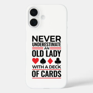 Bridge Player onderschat nooit oude Lady-kaarten iPhone 16 Hoesje