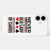 Bridge Player onderschat nooit oude Lady-kaarten Case-Mate iPhone Case (Achterkant (horizontaal))
