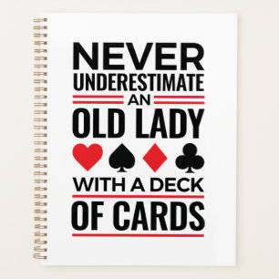 Bridge Player onderschat nooit oude Lady-kaarten Planner