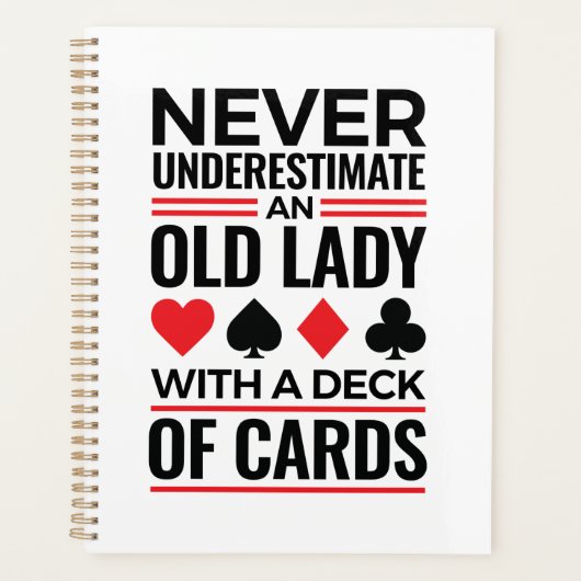 Bridge Player onderschat nooit oude Lady-kaarten Planner (Voorkant)