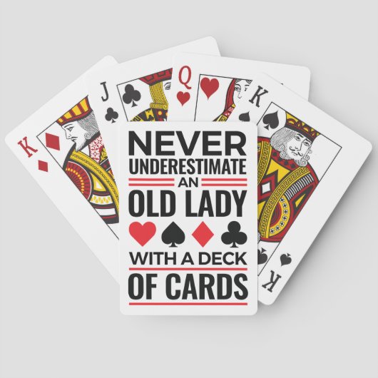 Bridge Player onderschat nooit oude Lady-kaarten Pokerkaarten (Achterkant)