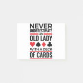 Bridge Player onderschat nooit oude Lady-kaarten Post-it® Notes (Voorkant)