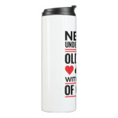 Bridge Player onderschat nooit oude Lady-kaarten Thermosbeker (Gedraaid links)