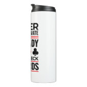 Bridge Player onderschat nooit oude Lady-kaarten Thermosbeker (Geroteerd rechts)