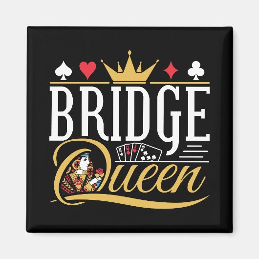 Bridge Queen Kaart Spel Vrouwen Magneet (Voorkant)