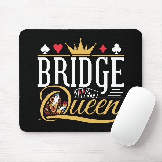 Bridge Queen Kaart Spel Vrouwen Muismat (Met muis)