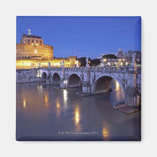 Bridge Sant Angelo en Castel Sant Angelo op Magneet (Voorkant)