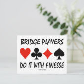 Bridge-spelers doen het met vier Finesse-kaarten Kaart (Staand voorkant)