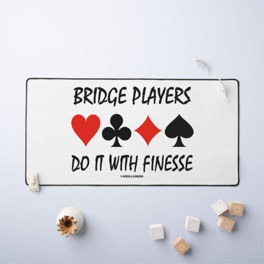 Bridge-spelers doen het met vier Finesse-kaartsleu Bureaumat (Kindertafel)