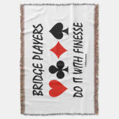 Bridge-spelers doen het met vier Finesse-kaartsleu Deken (Voorkant Verticaal)