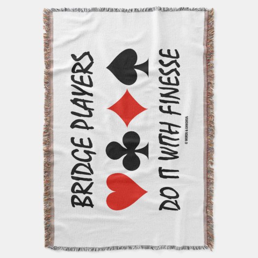 Bridge-spelers doen het met vier Finesse-kaartsleu Deken (Voorkant Verticaal)