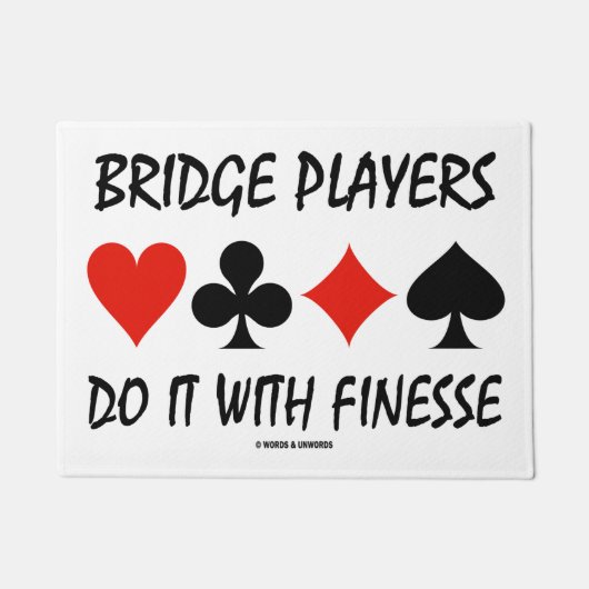 Bridge-spelers doen het met vier Finesse-kaartsleu Deurmat (Voorkant)