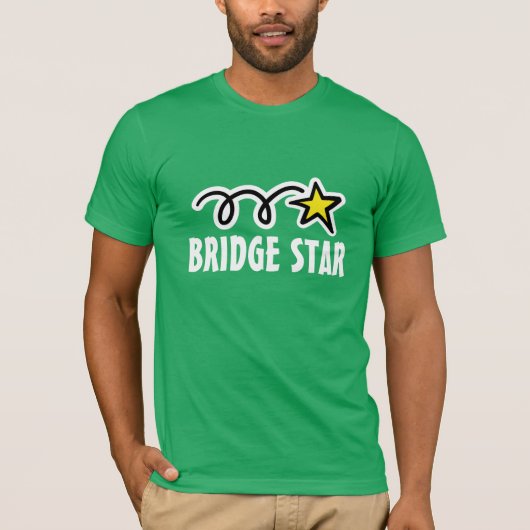 Bridge t-shirt met coole slogan en grappige ster (Voorkant)